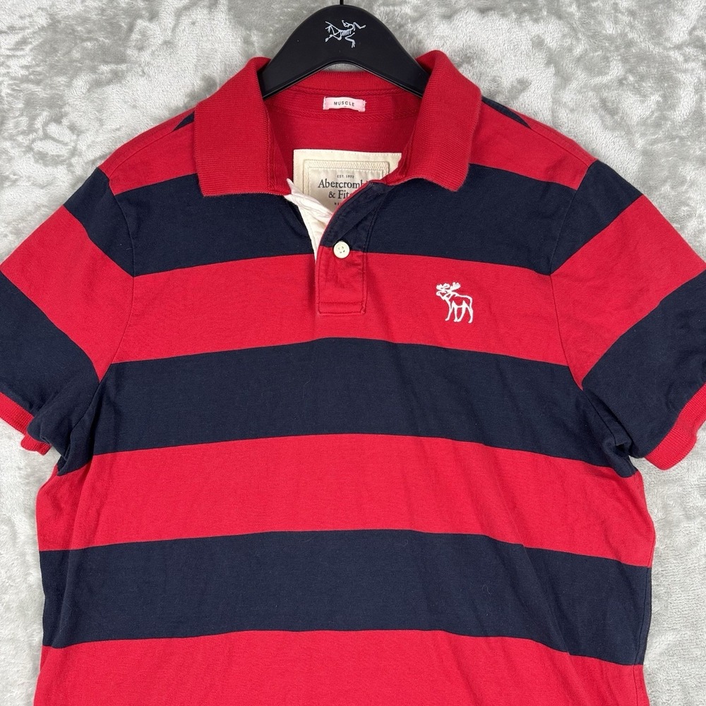 Vintage‎ Abercrombie and Fitch Polo Striped Shirt Mens XXL Muscle Fit Preppy Y2K